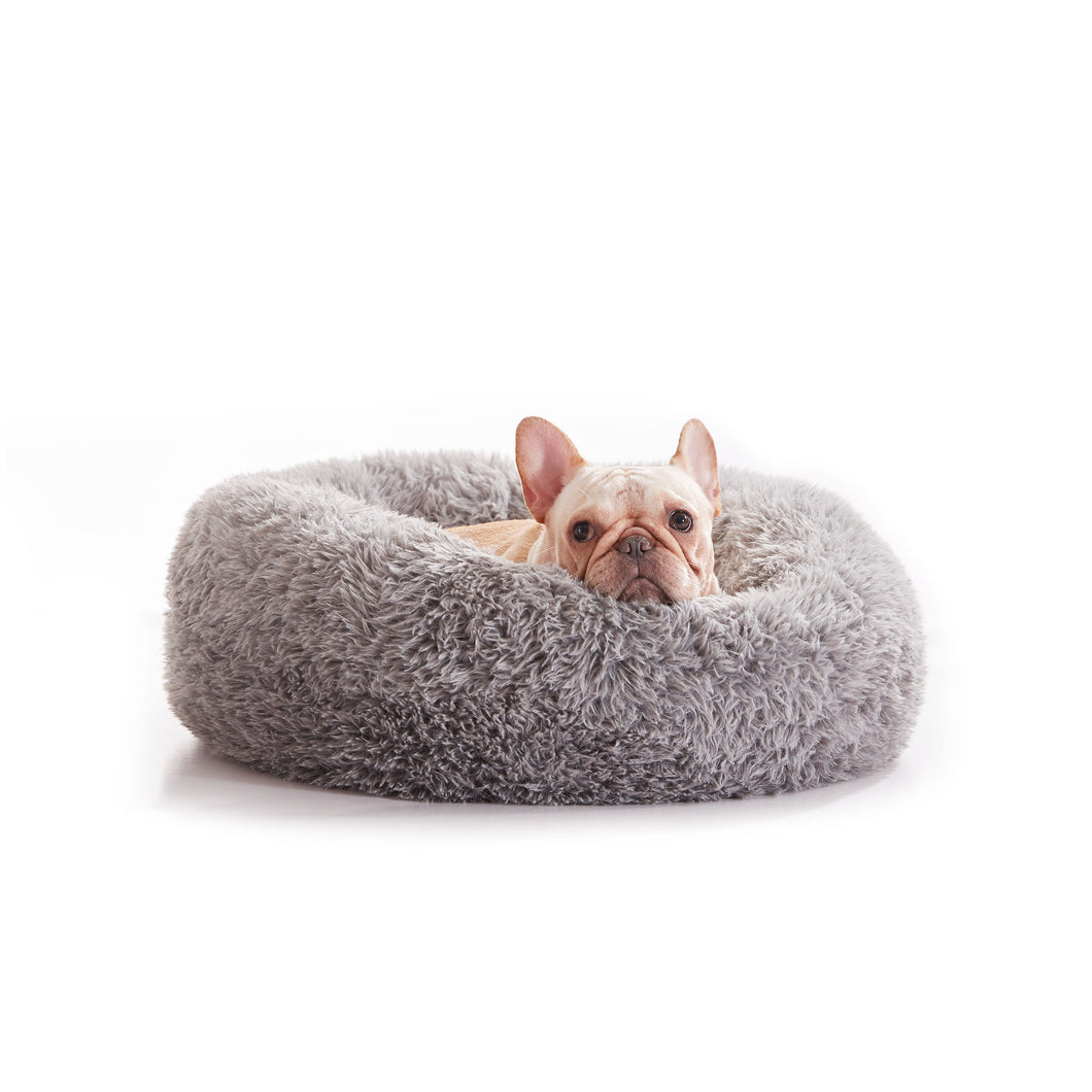 Petorrey Calming Dog Bed Anti-Anxiety Donut Dog Beds for Small Medium Large Dogs, Washable Plush Fluffy Indoor Cat Kitten Round Cuddler Cushion (24”30”36” inch)