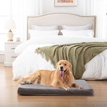 Load image into Gallery viewer, Petorrey Memory Foam Orthopedic Dog Bed for Medium, Large Dogs with Cooling Gel, Washable Dog Crate Mat, Removable Cover &amp; Waterproof Lining
