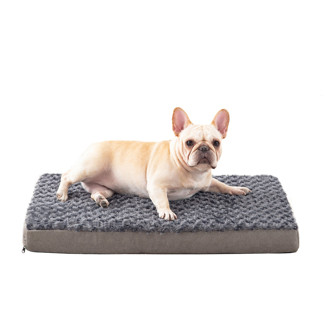 Petorrey Plush Memory Foam Orthopedic Dog Bed for Medium, Large Dogs with Cooling Gel, Washable Dog Crate Mat, Removable Cover & Waterproof Lining